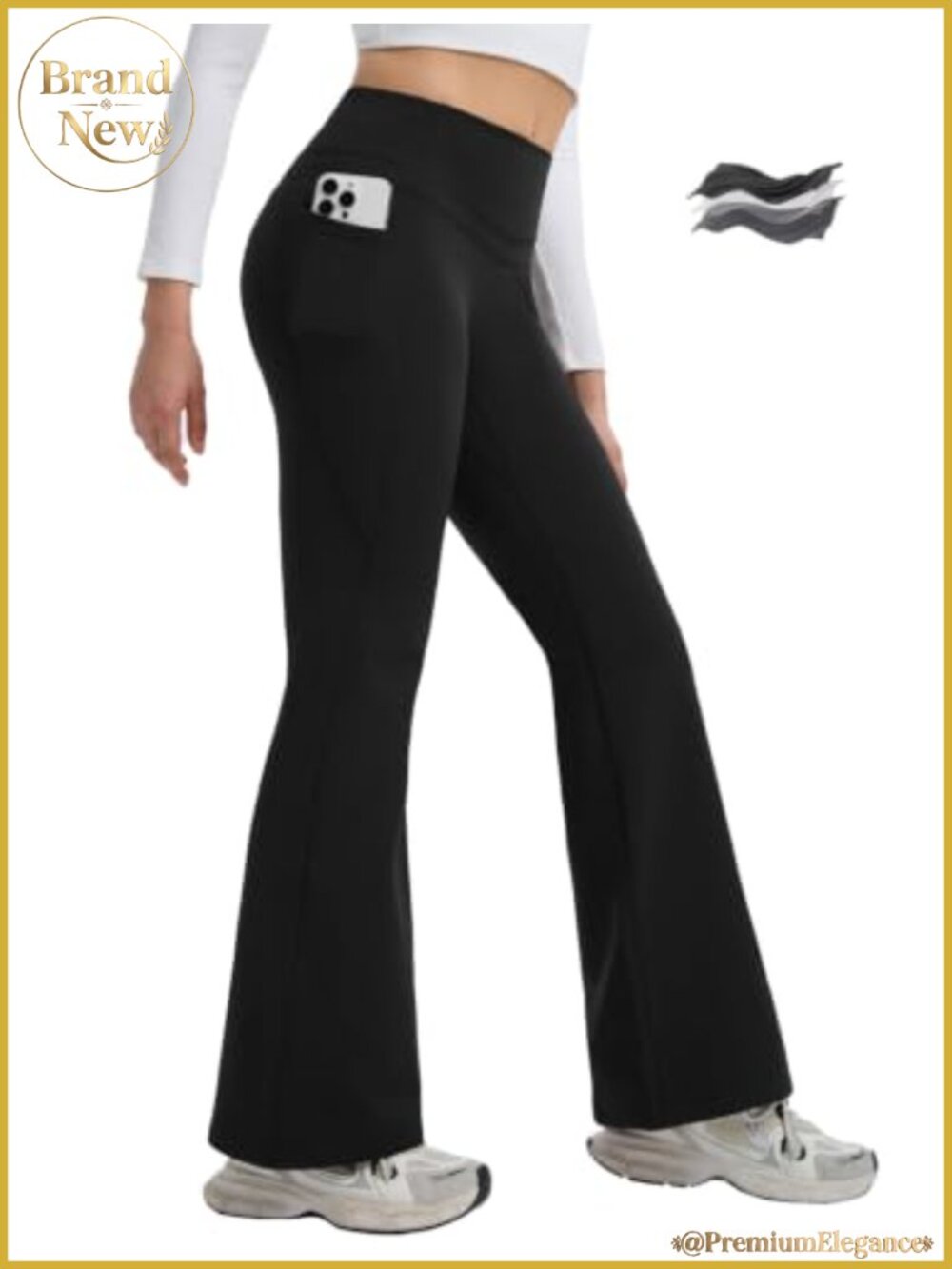 Fleece Lined Thermal Flare Yoga Pants Tummy Control High Rise